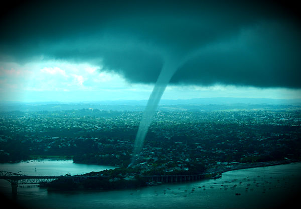 Large Waterspout Forms Off Muriwai Coastline