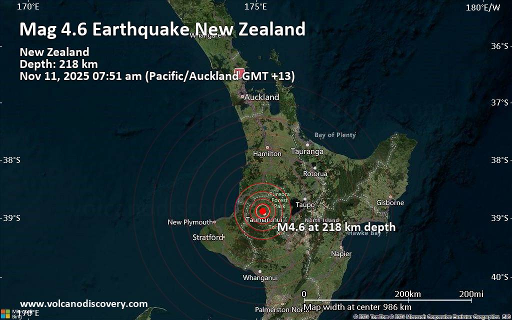 Moderate Earthquake near by New Plymouth